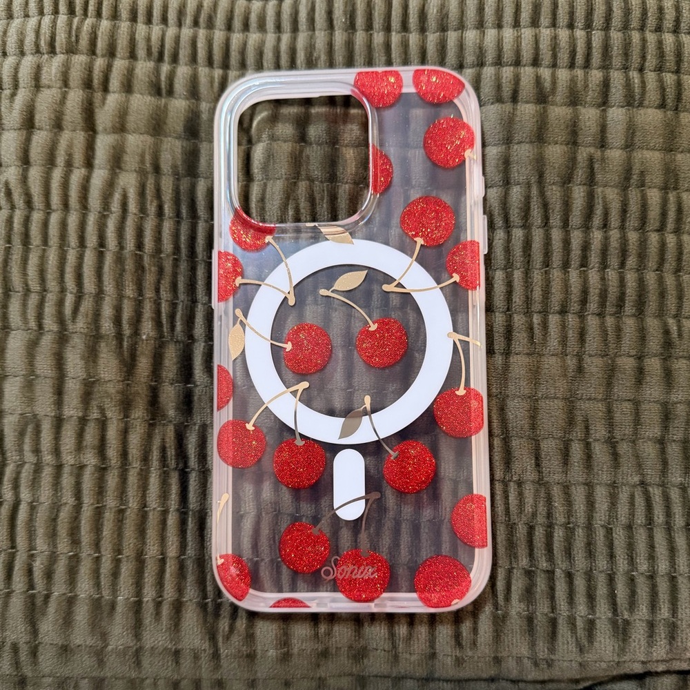 Sonix Glitter Cherry Phone Case - Red iPhone 15 pro